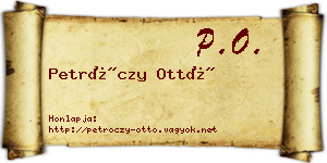 Petróczy Ottó névjegykártya