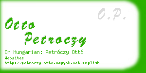 otto petroczy business card